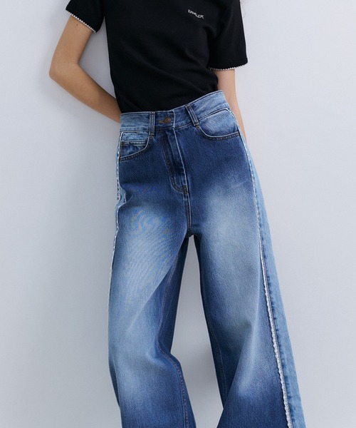 epingler(エピングラー)の「【epingler】サイドレースデニム DENIM LACEBOUND 韓国(デニムパンツ・レディース・インディゴブルー・S/M)」の7枚目の写真