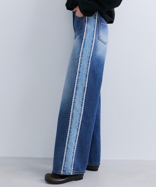 epingler(エピングラー)の「【epingler】サイドレースデニム DENIM LACEBOUND 韓国(デニムパンツ・レディース・インディゴブルー・S/M)」の6枚目の写真