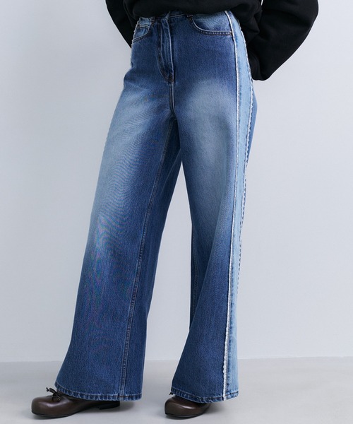 epingler(エピングラー)の「【epingler】サイドレースデニム DENIM LACEBOUND 韓国(デニムパンツ・レディース・インディゴブルー・S/M)」の4枚目の写真