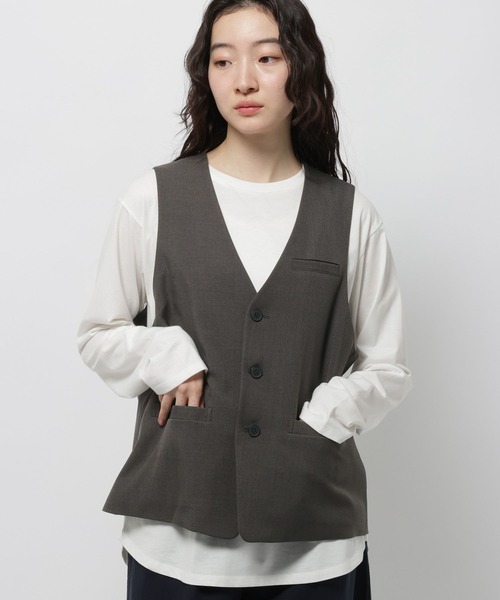 niko and...（ニコアンド）の「ボックスシルエットベスト（ベスト・レディース・グレー/モカ/ブラック・FREE）」の2枚目の写真