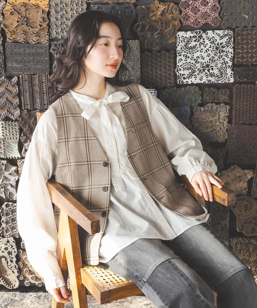 niko and...（ニコアンド）の「ボックスシルエットベスト（ベスト・レディース・グレー/モカ/ブラック・FREE）」の5枚目の写真