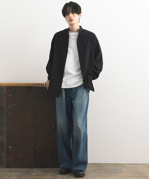 CRAFT STANDARD BOUTIQUE(クラフトスタンダードブティック)の「ワイドストレートデニムパンツ(デニムパンツ・メンズ・ライトインディゴブルー/ブラック・S/M/L)」の7枚目の写真