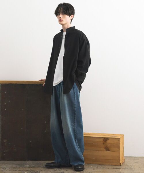 CRAFT STANDARD BOUTIQUE(クラフトスタンダードブティック)の「ワイドストレートデニムパンツ(デニムパンツ・メンズ・ライトインディゴブルー/ブラック・S/M/L)」の9枚目の写真