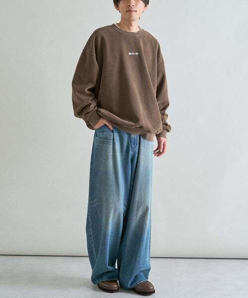 CRAFT STANDARD BOUTIQUE（クラフトスタンダードブティック）の「ワイドストレートデニムパンツ（デニムパンツ・メンズ・ライトインディゴブルー/ブラック・S/M/L）」の22枚目の写真