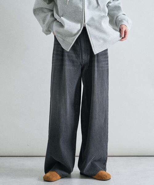 CRAFT STANDARD BOUTIQUE（クラフトスタンダードブティック）の「ワイドストレートデニムパンツ（デニムパンツ・メンズ・ライトインディゴブルー/ブラック・S/M/L）」の21枚目の写真