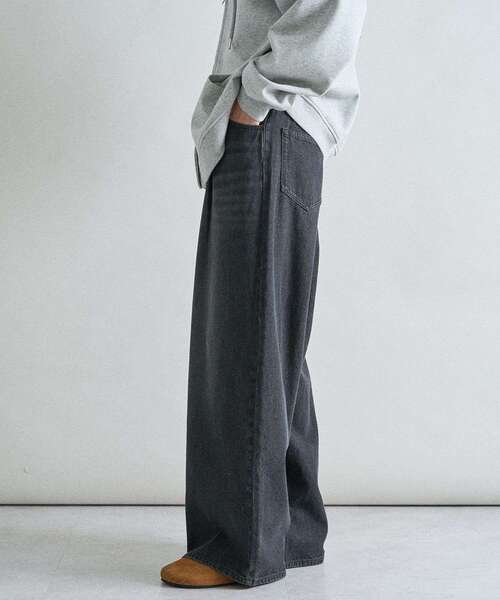 CRAFT STANDARD BOUTIQUE（クラフトスタンダードブティック）の「ワイドストレートデニムパンツ（デニムパンツ・メンズ・ライトインディゴブルー/ブラック・S/M/L）」の20枚目の写真