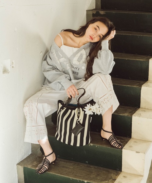 Three Four Time（ｽﾘｰﾌｫｰﾀｲﾑ）の「【Casselini】ストライプトート（トートバッグ・レディース・イエロー系その他/ブルー系その他/ブラック系その他・FREE）」の4枚目の写真