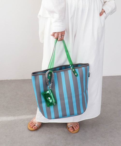 Three Four Time（ｽﾘｰﾌｫｰﾀｲﾑ）の「【Casselini】ストライプトート（トートバッグ・レディース・イエロー系その他/ブルー系その他/ブラック系その他・FREE）」の11枚目の写真