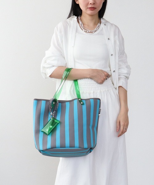 Three Four Time（ｽﾘｰﾌｫｰﾀｲﾑ）の「【Casselini】ストライプトート（トートバッグ・レディース・イエロー系その他/ブルー系その他/ブラック系その他・FREE）」の13枚目の写真