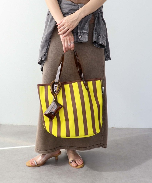 Three Four Time（ｽﾘｰﾌｫｰﾀｲﾑ）の「【Casselini】ストライプトート（トートバッグ・レディース・イエロー系その他/ブルー系その他/ブラック系その他・FREE）」の15枚目の写真