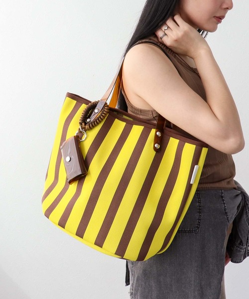 Three Four Time（ｽﾘｰﾌｫｰﾀｲﾑ）の「【Casselini】ストライプトート（トートバッグ・レディース・イエロー系その他/ブルー系その他/ブラック系その他・FREE）」の16枚目の写真