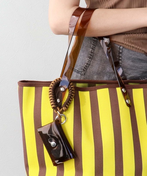 Three Four Time（ｽﾘｰﾌｫｰﾀｲﾑ）の「【Casselini】ストライプトート（トートバッグ・レディース・イエロー系その他/ブルー系その他/ブラック系その他・FREE）」の17枚目の写真