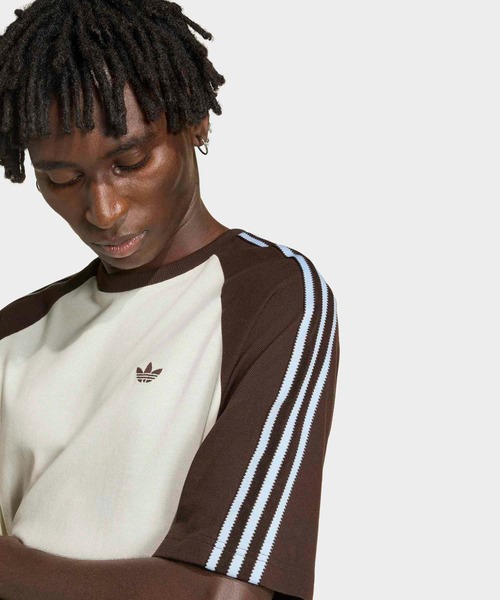 adidas（アディダス）の「ブリットコア リンガー 半袖Tシャツ / アディダスオリジナルス adidas Originals（Tシャツ/カットソー・メンズ・ブルー/ホワイト・MEDIUM/SMALL/X-SMALL/XX-LARGE/3XL/LARGE/X-LARGE）」の4枚目の写真