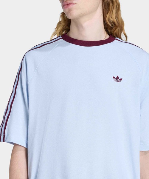 adidas（アディダス）の「ブリットコア リンガー 半袖Tシャツ / アディダスオリジナルス adidas Originals（Tシャツ/カットソー・メンズ・ブルー/ホワイト・MEDIUM/SMALL/X-SMALL/XX-LARGE/3XL/LARGE/X-LARGE）」の8枚目の写真