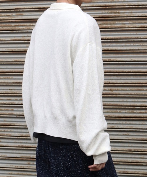 LANDNESS（ランドネス）の「【LANDNESS/ランドネス】BOUCLE KNIT SHIRT CARDIGAN/ ブークレニットシャツカーディガン（カーディガン/ボレロ・メンズ・ホワイト/ブラック/グレー/ブルー・M/L）」の11枚目の写真