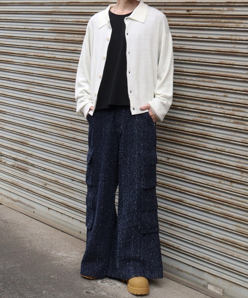 LANDNESS（ランドネス）の「【LANDNESS/ランドネス】BOUCLE KNIT SHIRT CARDIGAN/ ブークレニットシャツカーディガン（カーディガン/ボレロ・メンズ・ホワイト/ブラック/グレー/ブルー・M/L）」の13枚目の写真