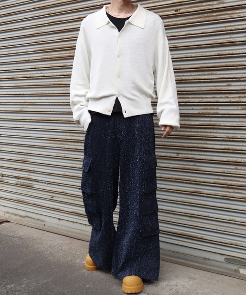 LANDNESS（ランドネス）の「【LANDNESS/ランドネス】BOUCLE KNIT SHIRT CARDIGAN/ ブークレニットシャツカーディガン（カーディガン/ボレロ・メンズ・ホワイト/ブラック/グレー/ブルー・M/L）」の14枚目の写真