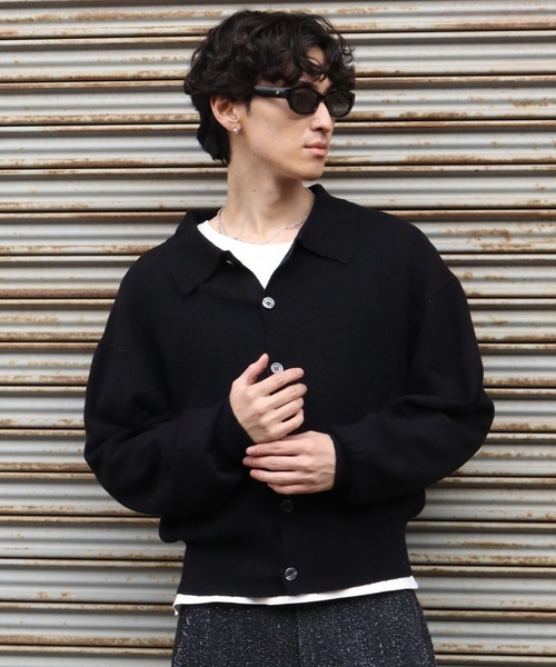 LANDNESS（ランドネス）の「【LANDNESS/ランドネス】BOUCLE KNIT SHIRT CARDIGAN/ ブークレニットシャツカーディガン（カーディガン/ボレロ・メンズ・ホワイト/ブラック/グレー/ブルー・M/L）」の19枚目の写真