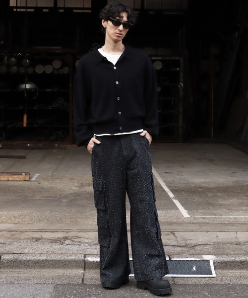 LANDNESS（ランドネス）の「【LANDNESS/ランドネス】BOUCLE KNIT SHIRT CARDIGAN/ ブークレニットシャツカーディガン（カーディガン/ボレロ・メンズ・ホワイト/ブラック/グレー/ブルー・M/L）」の22枚目の写真