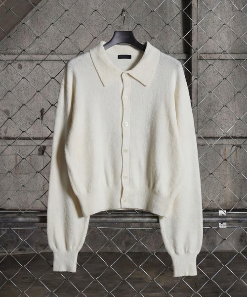 LANDNESS（ランドネス）の「【LANDNESS/ランドネス】BOUCLE KNIT SHIRT CARDIGAN/ ブークレニットシャツカーディガン（カーディガン/ボレロ・メンズ・ホワイト/ブラック/グレー/ブルー・M/L）」の5枚目の写真