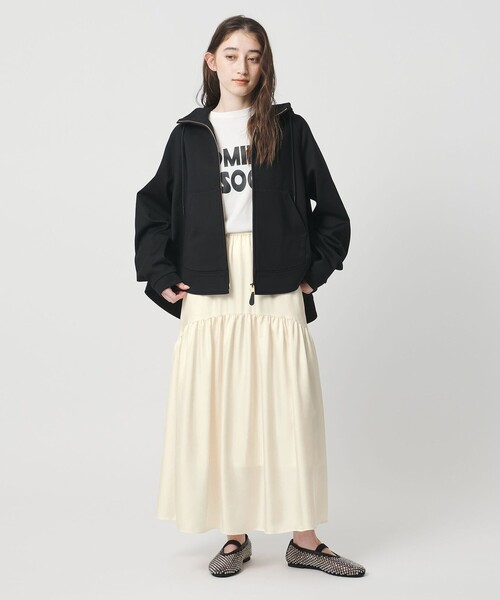 UNITED ARROWS(ユナイテッドアローズ)の「シルクライク ティアード スカート(スカート・レディース・オフホワイト/ブラック/ダークブラウン・38/36)」の9枚目の写真