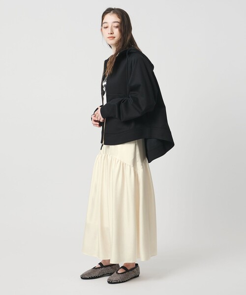 UNITED ARROWS(ユナイテッドアローズ)の「シルクライク ティアード スカート(スカート・レディース・オフホワイト/ブラック/ダークブラウン・38/36)」の10枚目の写真