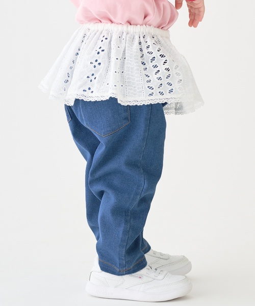 petit main（プティマイン）の「【リンク】レイヤードスカートパンツセット（その他パンツ・キッズ・サックスブルー/ブルー・100cm/130cm/120cm/90cm/110cm）」の3枚目の写真