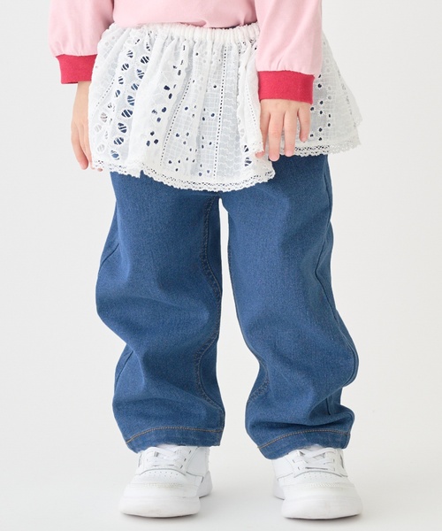 petit main（プティマイン）の「【リンク】レイヤードスカートパンツセット（その他パンツ・キッズ・サックスブルー/ブルー・100cm/130cm/120cm/90cm/110cm）」の4枚目の写真