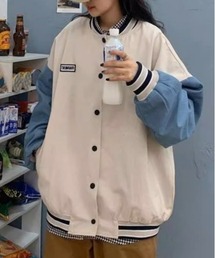 ＆soiree（アンドソワレ）の「ワンポイントワッペン付きバイカラースタジャン（スタジャン）」