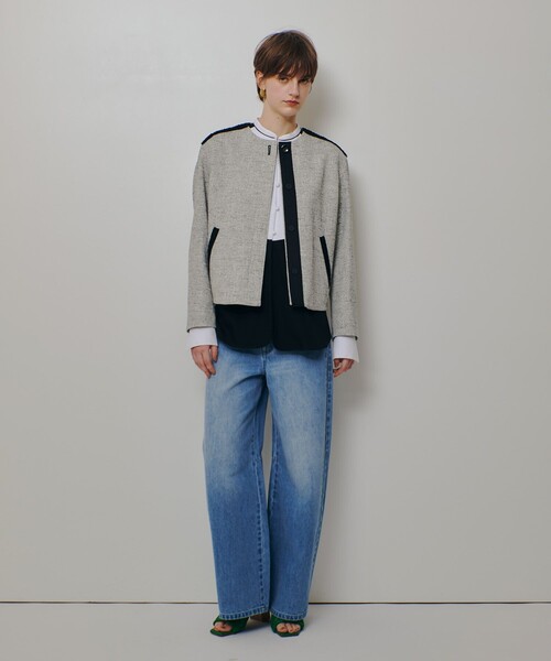 allureville(アルアバイル)の「ミックスツイードノーカラージャケット(ノーカラージャケット・レディース・ブラック/オフホワイト・2/1)」の18枚目の写真