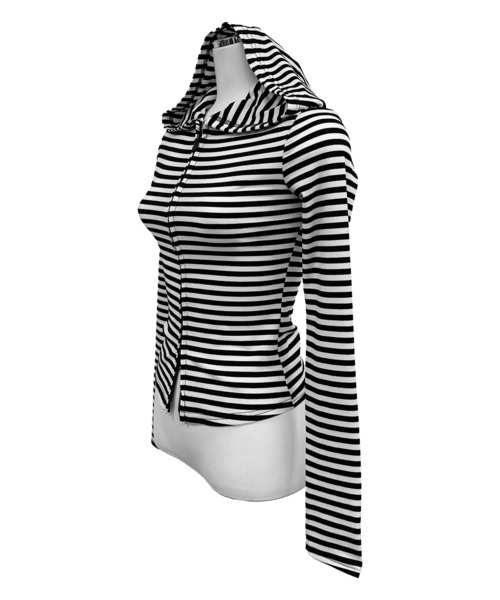 FOLLOWIN（フォロウィン）の「ボーダーフィットジップフーディーパーカー（パーカー・レディース・ホワイト・FREE）」の16枚目の写真