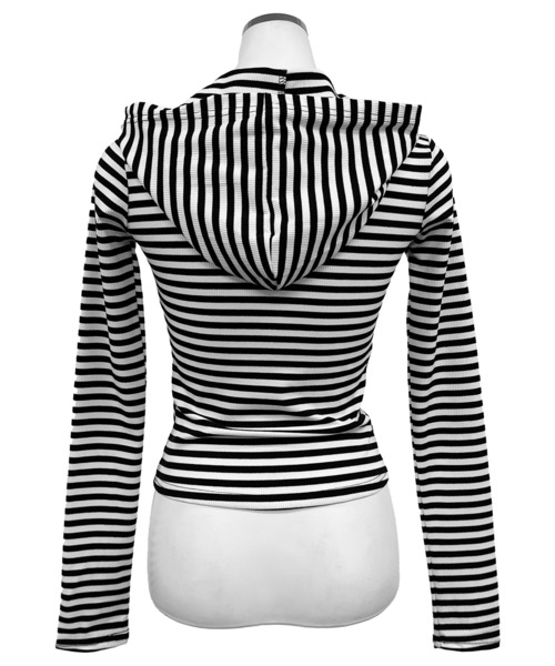 FOLLOWIN（フォロウィン）の「ボーダーフィットジップフーディーパーカー（パーカー・レディース・ホワイト・FREE）」の17枚目の写真