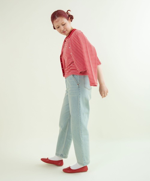 CHILD WOMAN(チャイルドウーマン)の「ドットシャーリングジャガード ショートカーディガン(カーディガン/ボレロ・レディース・ネイビー/レッド・FREE)」の19枚目の写真