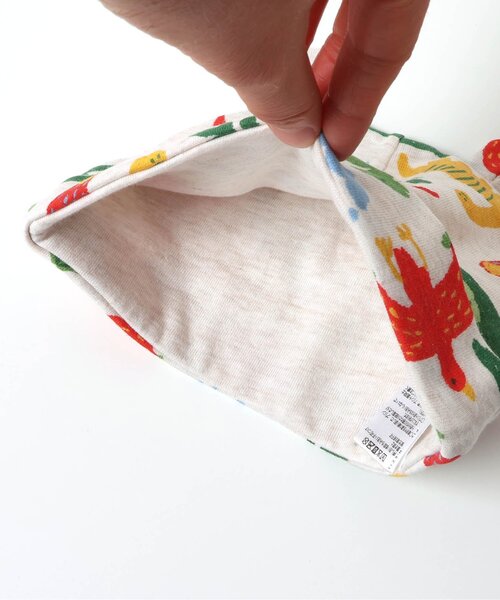 BREEZE（ブリーズ）の「総柄耳付き帽子　マイファーストブリーズ（その他ベビー用品・キッズ・レインボー/クリーム/アイボリー/レッド・46/44）」の7枚目の写真