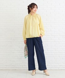 Rose Tiara | 【伸縮性◎】ワイドストレートライトデニムパンツ(デニムパンツ)