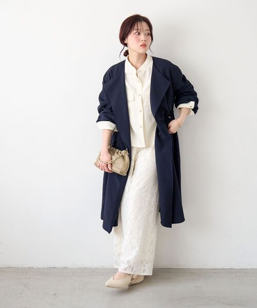 le.coeur blanc（ルクールブラン）の「フラワーメッシュレースワイドパンツ（その他パンツ・レディース・オフホワイト/ブラック・38）」の22枚目の写真