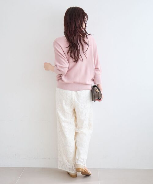 le.coeur blanc（ルクールブラン）の「フラワーメッシュレースワイドパンツ（その他パンツ・レディース・オフホワイト/ブラック・38）」の11枚目の写真