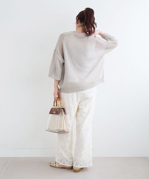 le.coeur blanc（ルクールブラン）の「フラワーメッシュレースワイドパンツ（その他パンツ・レディース・オフホワイト/ブラック・38）」の18枚目の写真