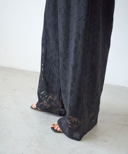 le.coeur blanc（ルクールブラン）の「フラワーメッシュレースワイドパンツ（その他パンツ・レディース・オフホワイト/ブラック・38）」の9枚目の写真