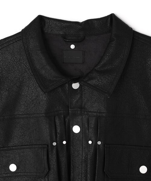 DANKE SCHON（ダンケシェーン）の「DankeSchon/ダンケシェーン/FAUX LEATHER 2nd JACKET（その他アウター・レディース・ブラック・M/L）」の6枚目の写真