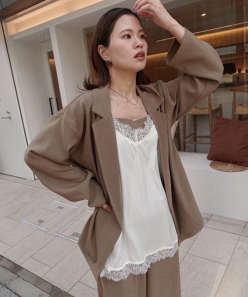 CORNERS(コーナーズ)の「マットサテンレースキャミソール(キャミソール・レディース・ブラック/アイボリー・M)」の11枚目の写真