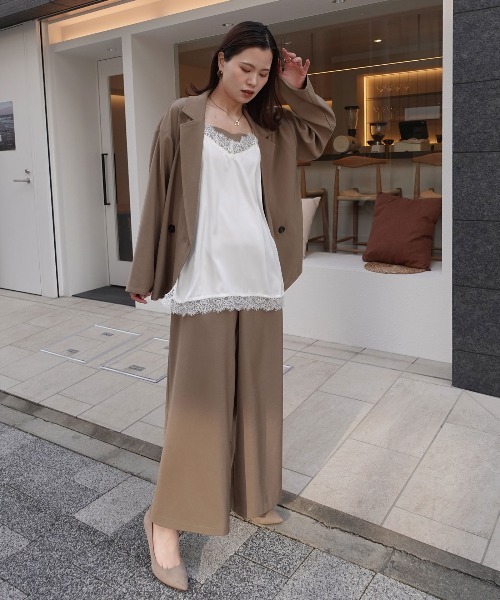 CORNERS(コーナーズ)の「マットサテンレースキャミソール(キャミソール・レディース・ブラック/アイボリー・M)」の12枚目の写真