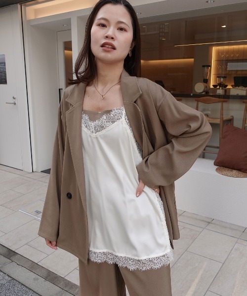 CORNERS(コーナーズ)の「マットサテンレースキャミソール(キャミソール・レディース・ブラック/アイボリー・M)」の16枚目の写真