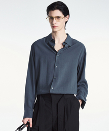 TNGT（ティーエヌジーティー）の「Comfort Linen Shirt (Dark Grey) TNSH6E104G2（シャツ/ブラウス）」