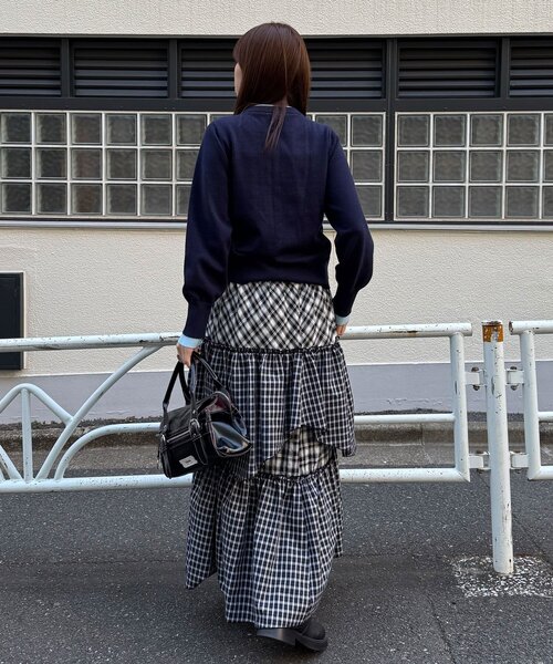 CIAOPANIC（チャオパニック）の「2WAYアソートチェックティアードキャミワンピース／スカート（ワンピース・レディース・サックスブルー/ブラック/ベージュ・ONE SIZE）」の9枚目の写真