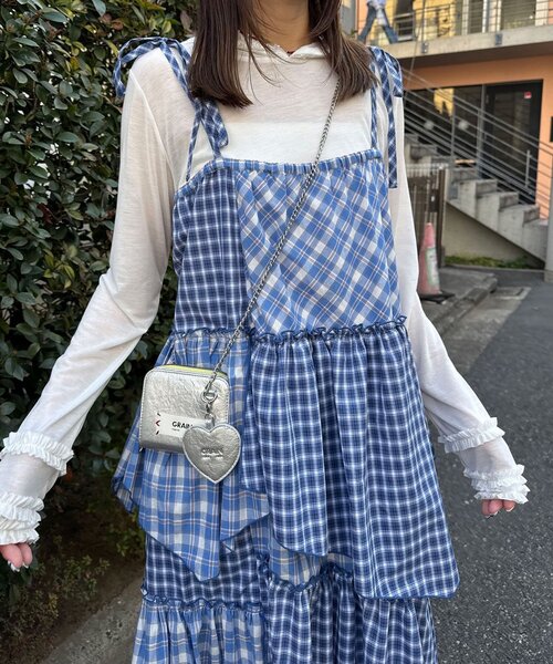 CIAOPANIC（チャオパニック）の「2WAYアソートチェックティアードキャミワンピース／スカート（ワンピース・レディース・サックスブルー/ブラック/ベージュ・ONE SIZE）」の19枚目の写真