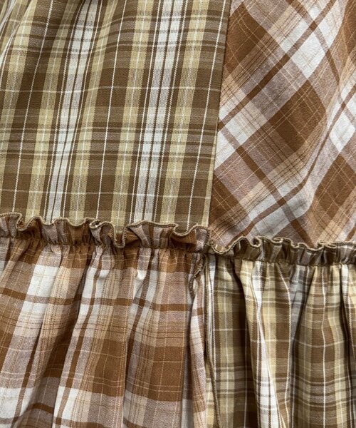 CIAOPANIC（チャオパニック）の「2WAYアソートチェックティアードキャミワンピース／スカート（ワンピース・レディース・サックスブルー/ブラック/ベージュ・ONE SIZE）」の10枚目の写真