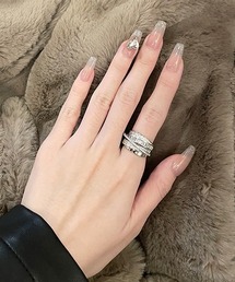 almo（アルモ）の「ビジューストーンシルバーボリュームリング/指輪/レディース(T3)（リング）」