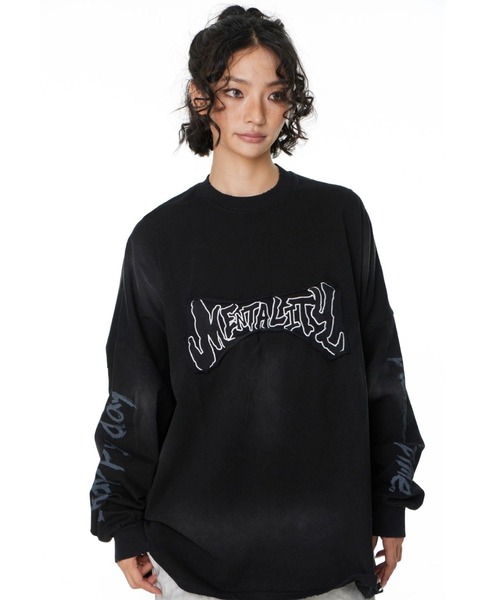 mushwear(マッシュウェア)の「グランジフェードロンT(Tシャツ/カットソー・メンズ・ブラック/ホワイト・SMALL/MEDIUM/LARGE/X-LARGE)」の2枚目の写真
