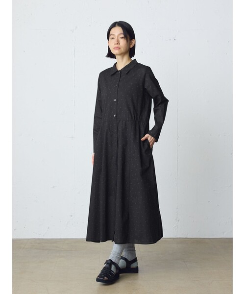 MidiUmi(ミディウミ)の「MidiUmi ウエスト切り替えドットワンピース(ワンピース・レディース・チャコールグレー/ブラック・FREE)」の8枚目の写真
